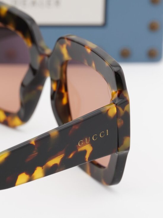 Gucci GG1111S 003 Square Sunglasses - Havana/Red main image 5